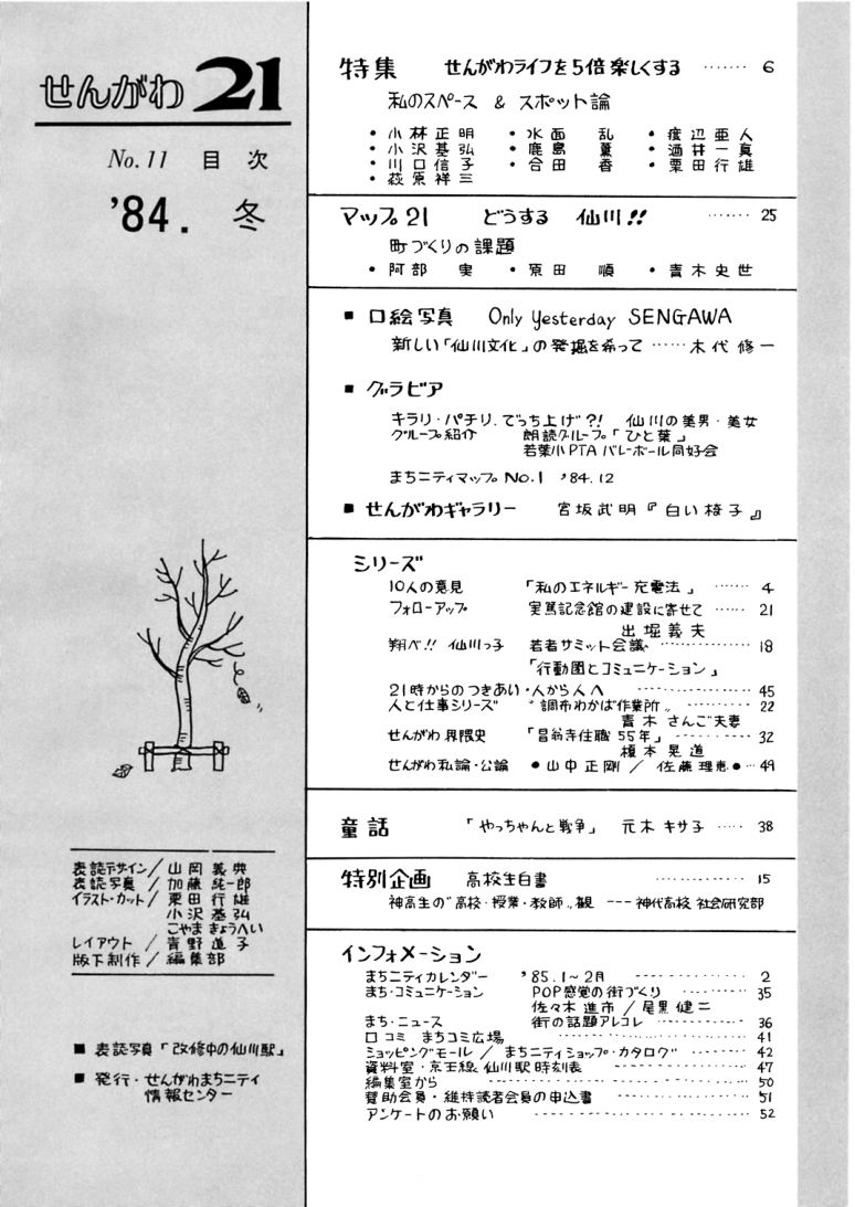 No.11 の誌面目次