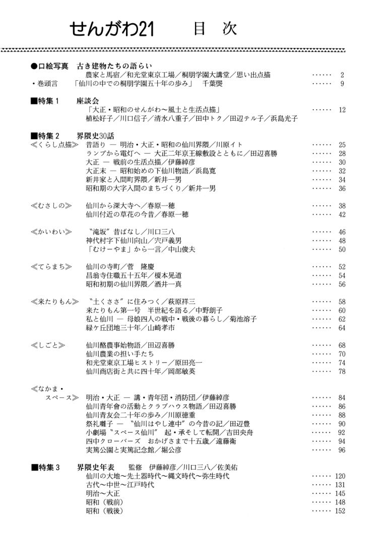 No.14 の誌面目次
