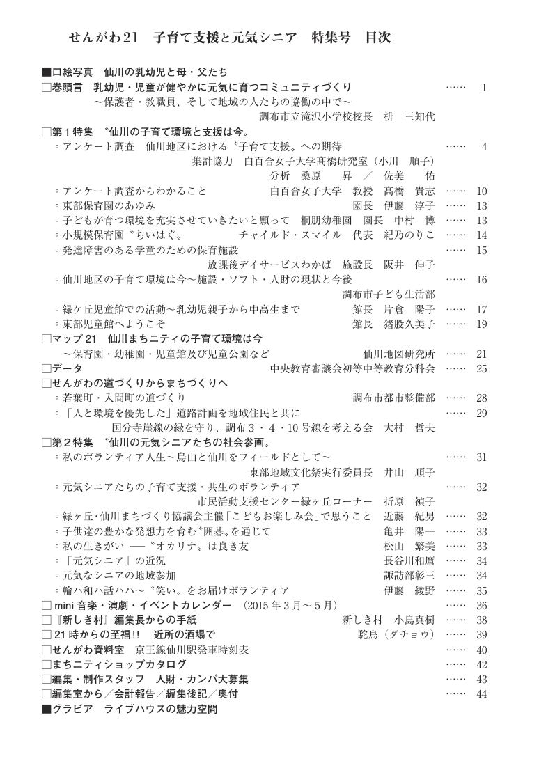 No.20 の誌面目次